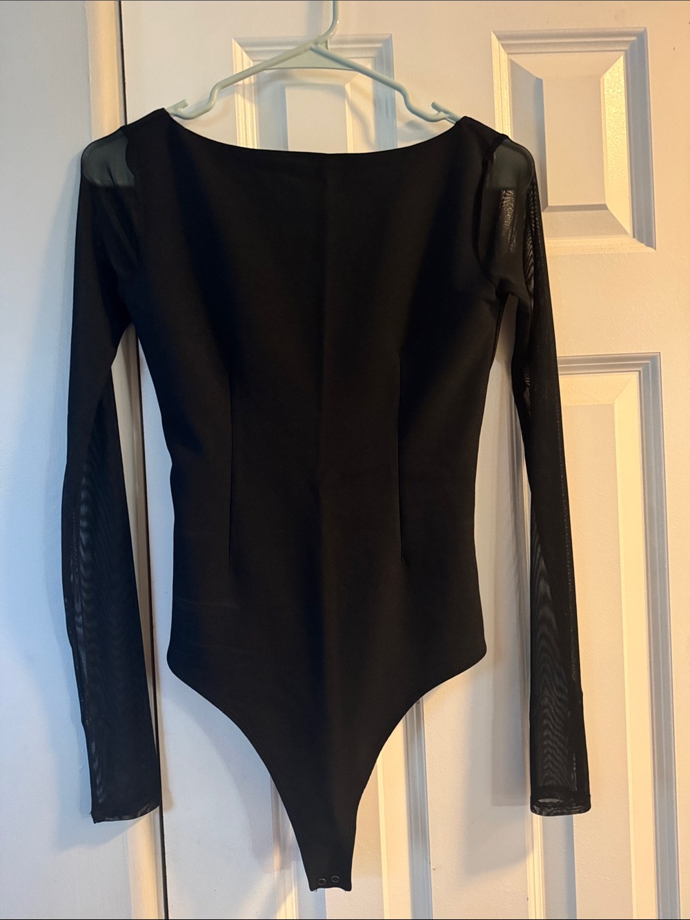 Abercrombie & Fitch Black Long Sleeve Mesh Bodysuit